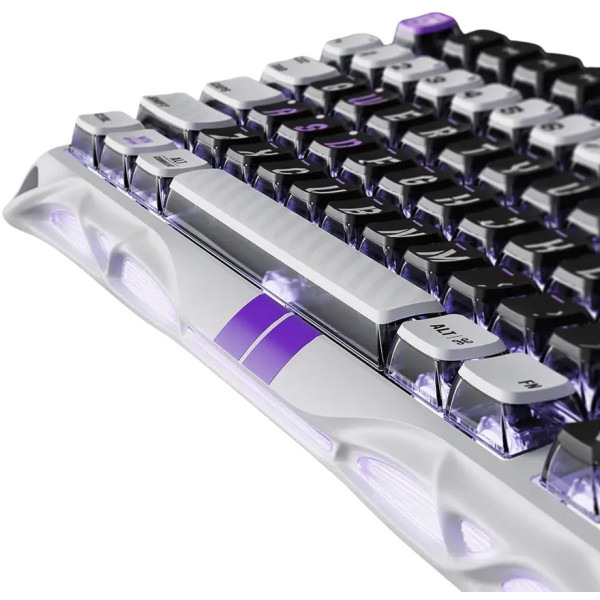 Фото - Клавиатура проводная игровая GravaStar Mercury V75 80keys, Magnetic Jade Pro, 8K, USB-A, RGB, Mecha Gray (GS_V75_GWT)