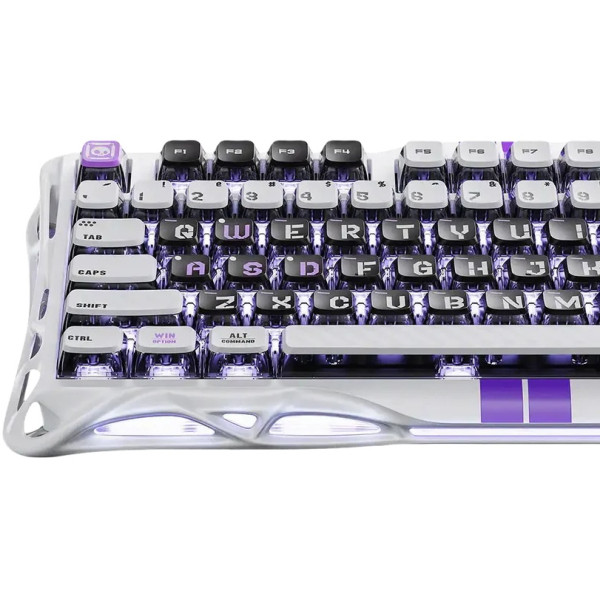 Фото - Клавиатура проводная игровая GravaStar Mercury V75 80keys, Magnetic Jade Pro, 8K, USB-A, RGB, Mecha Gray (GS_V75_GWT)