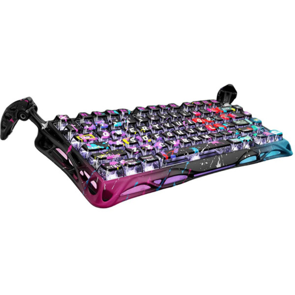 Фото - Клавиатура проводная игровая GravaStar Mercury V75 Pro 80keys, Magnetic Jade Gaming, 8K, USB-A, RGB, Neon Graffiti (GS_V75_PRO_CG_BLK)