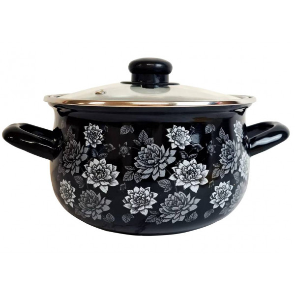 Фото - Кастрюля Gusto GT-T-116-LN Лепестки ночи 16 см 2.1 л