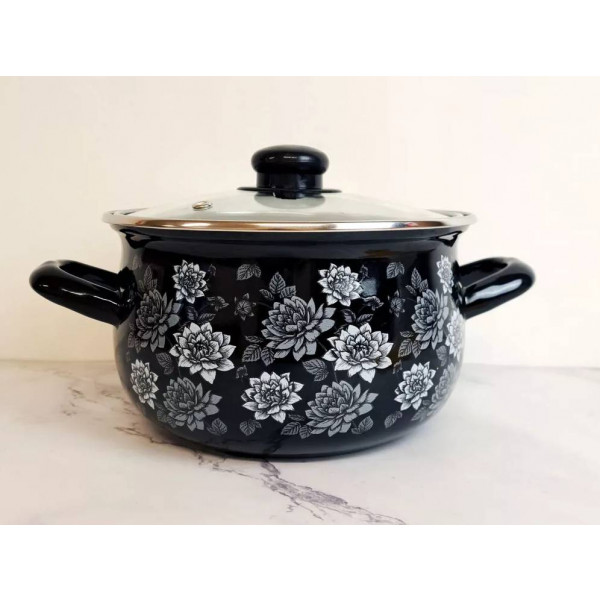 Фото - Кастрюля Gusto GT-T-116-LN Лепестки ночи 16 см 2.1 л