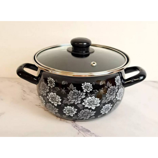 Фото - Кастрюля Gusto GT-T-116-LN Лепестки ночи 16 см 2.1 л