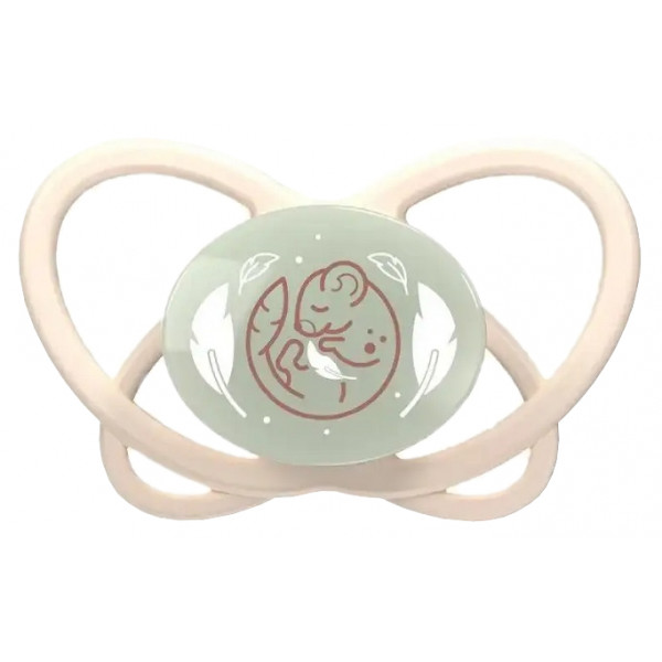 Фото - Ортодонтическая пустышка NIP Моя бабочка НОЧЬ Бежевая 2 шт. (38653-51)