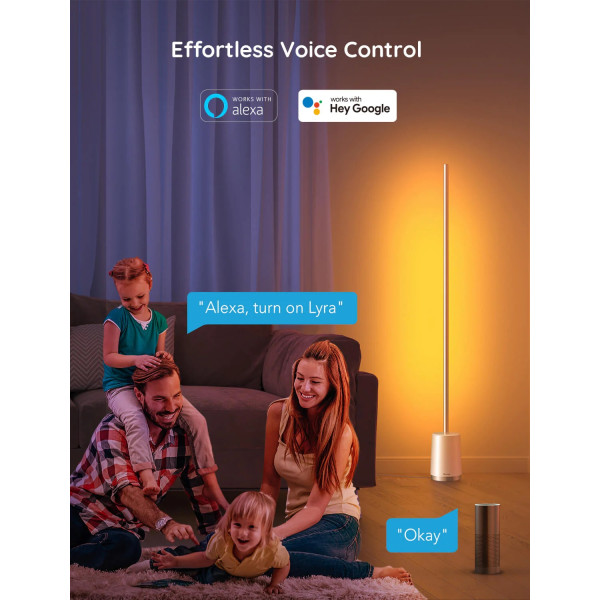 Фото - Умный торшер Govee H6072 Lyra, 1500Lm, RGBICWW, WI-FI/Bluetooth, White (H6072382)