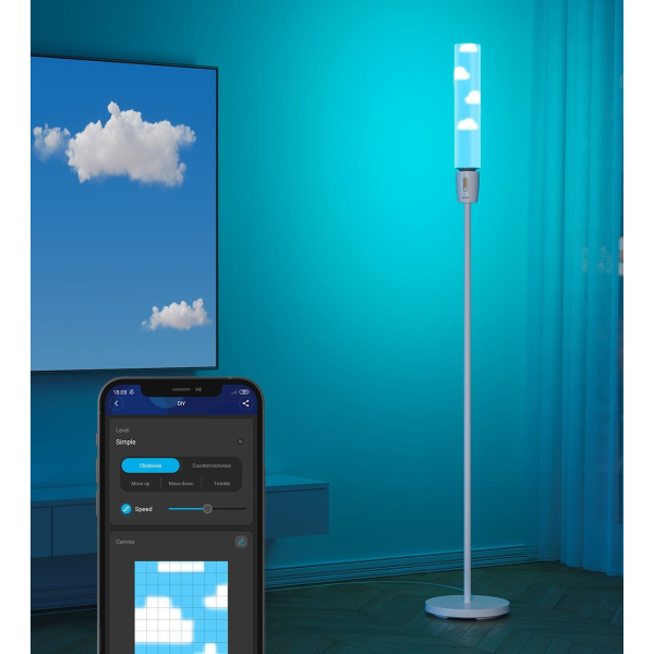 Фото - Умный торшер Govee H6078, 1500Lm, RGBICW, WI-FI/Bluetooth, White (H6078302)