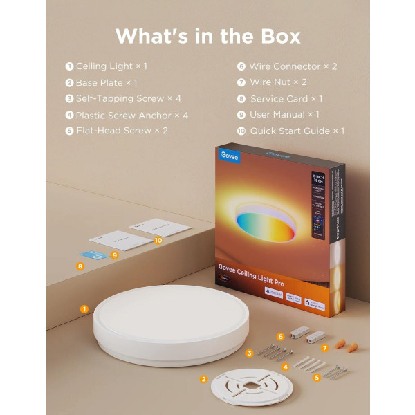 Фото - Умная лампа Govee Smart Ceiling Light Pro White (H60A6C01)