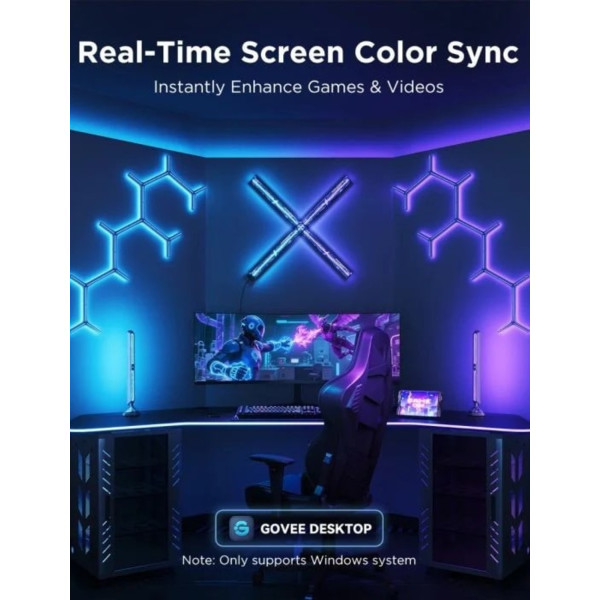 Фото - Умный торшер Govee H6048 Gaming Light Bars Pro Black (H8048C81)