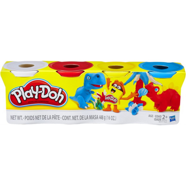 Фото - Расходники Hasbro Play-Doh 4 баночки Dinosaurs (B5517_B6508)