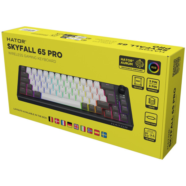 Фото - Клавиатура беспроводная игровая Hator Skyfall 65 PRO wireless Grey/Black (HTK4160EU)