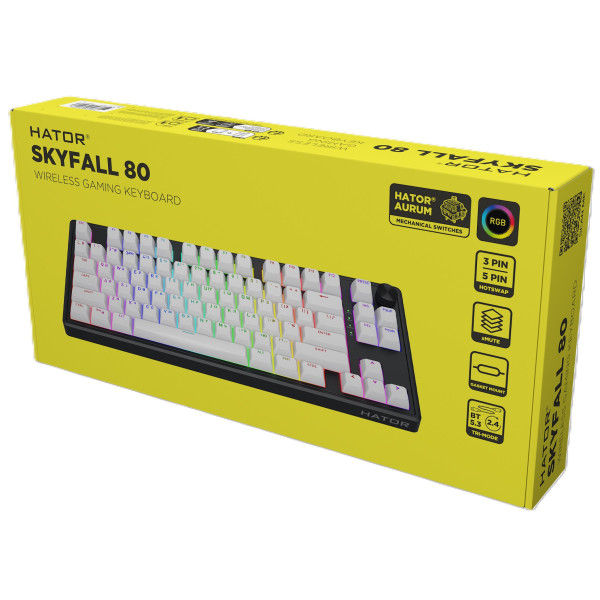 Фото - Клавиатура беспроводная игровая Hator Skyfall 80 wireless Black-White (HTK3180)