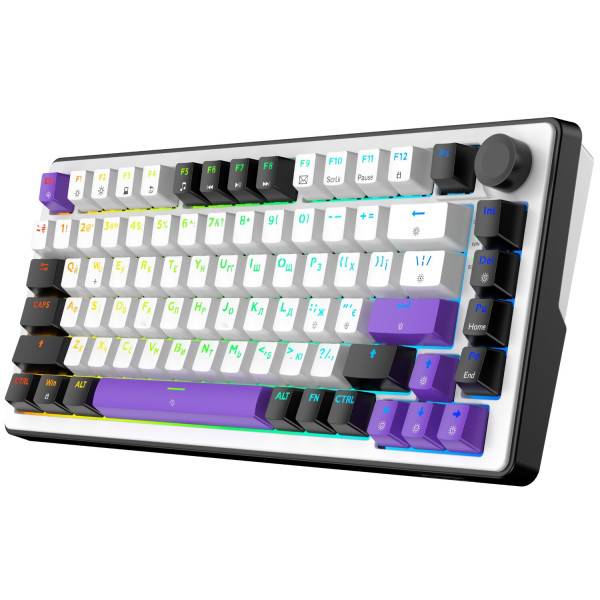 Фото - Клавиатура проводная игровая Hator Hellyberry HK75 White-Violet (HK75)