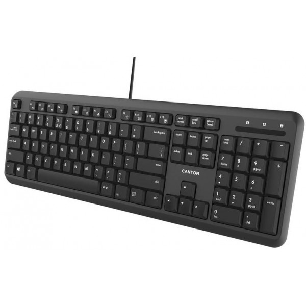Фото - Клавиатура проводная Canyon HKB-20 Velvet Silent ENG/UKR Black (CNS-HKB02)