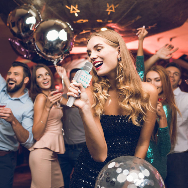 Фото - Микрофон вокальный беспроводной HOCO BK5 Blue (6931474742308)