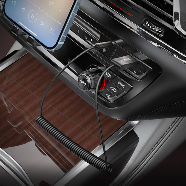 Фото - Беспроводной адаптер автомобильный HOCO E78 Black Metal Gray (6942007605663)