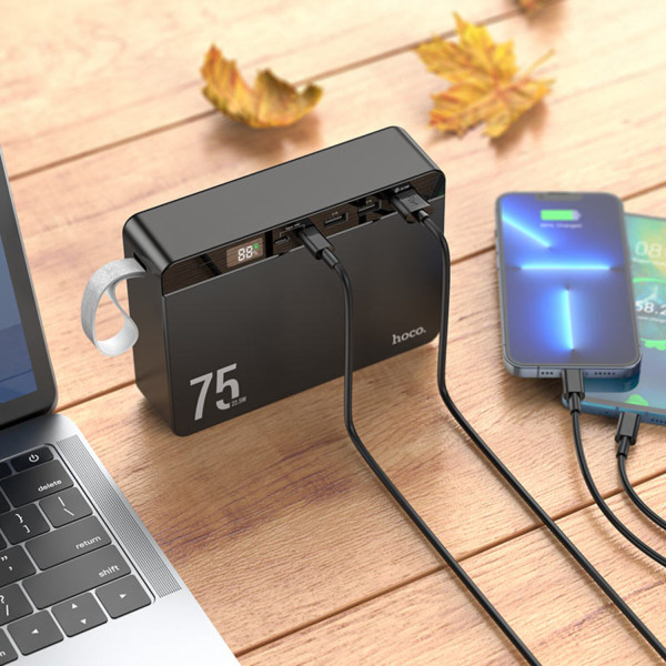 Фото - Батарея мобильная HOCO J94 Overlord 22.5W 75000mAh Black (6931474779175)