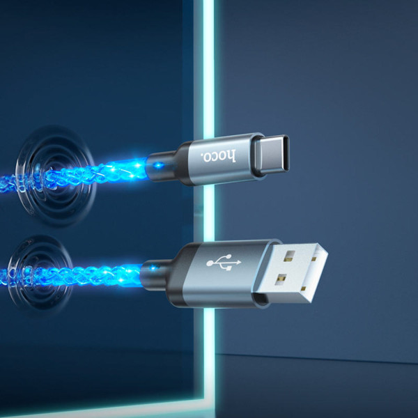 Фото - Кабель синхронизации данных HOCO U112 Shine charging data cable for Type-C Gray (6931474788818)