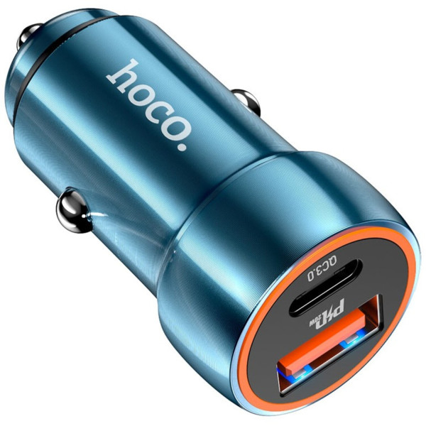 Фото - Автомобильное зарядное устройство HOCO Z46A Blue whale PD20W+QC3.0 Sapphire Blue (6931474770349)