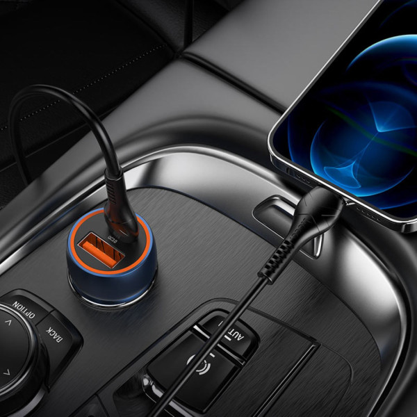 Фото - Автомобильное зарядное устройство HOCO Z46A Blue whale PD20W+QC3.0 Sapphire Blue (6931474770349)