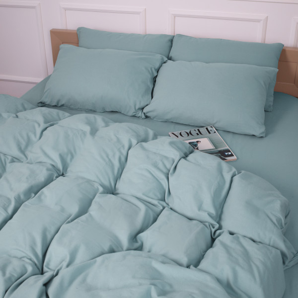 Фото - Простынь двуспальная MirSon Фланель 006 Menthol 180x200 см (2200009650512)