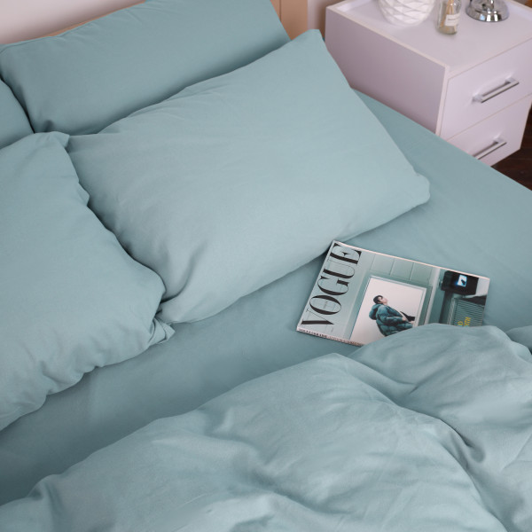 Фото - Простынь двуспальная MirSon Фланель 006 Menthol 180x200 см (2200009650512)