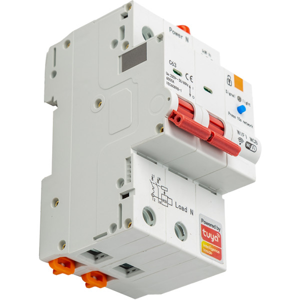 Фото - Релейный выключатель Tuya 1P+N, Wi-Fi, RS485, 63A (HS084059)