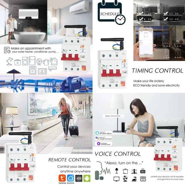 Фото - Релейный выключатель Tuya 3P, Wi-Fi, RS485, 63A (HS084066)