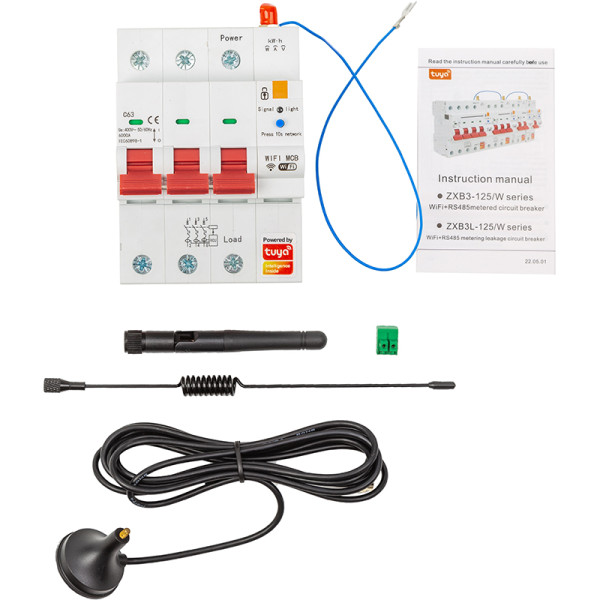 Фото - Релейный выключатель Tuya 3P, Wi-Fi, RS485, 63A (HS084066)