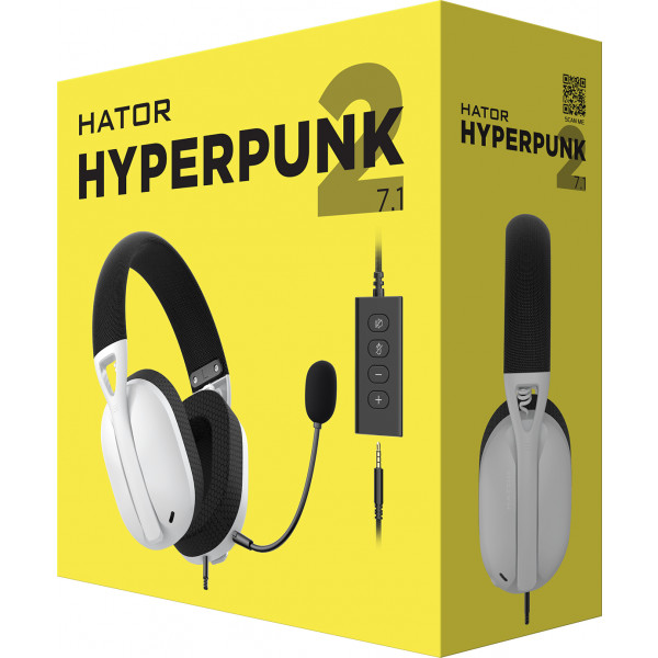 Фото - Гарнитура проводная игровая Hator Hyperpunk 2 USB 7.1 Black/White (HTA-846)