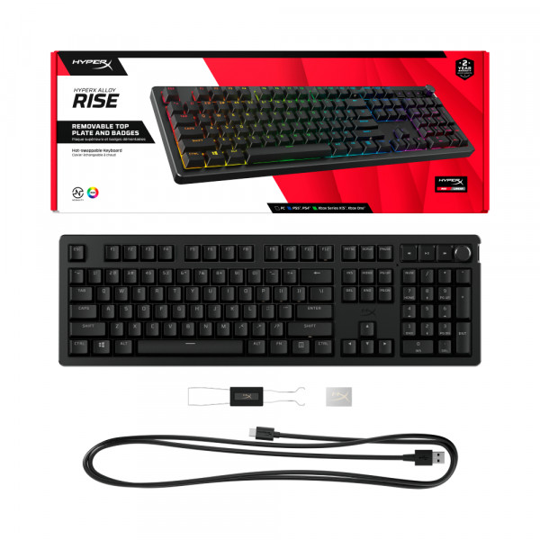 Фото - Клавиатура проводная игровая HyperX Alloy Rise PBT HX Red USB Black (7G7A3AA)