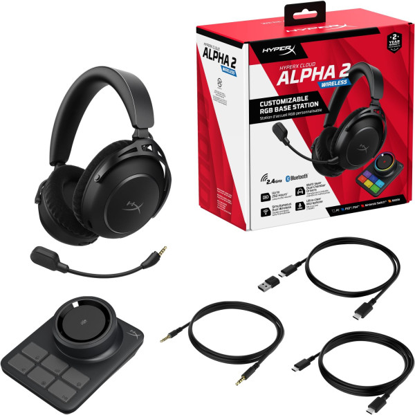 Фото - Гарнитура беспроводная игровая HyperX Cloud Alpha 2 Wireless Black (AJ5C7AA)