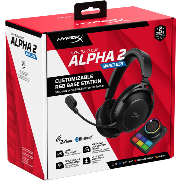 Фото - Гарнитура беспроводная игровая HyperX Cloud Alpha 2 Wireless Black (AJ5C7AA)