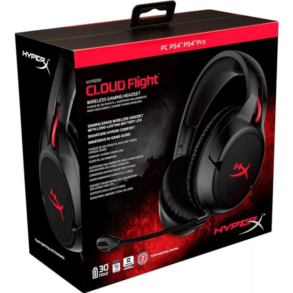 Фото - Гарнитура беспроводная игровая HyperX Cloud Flight (HX-HSCF-BK/EM)