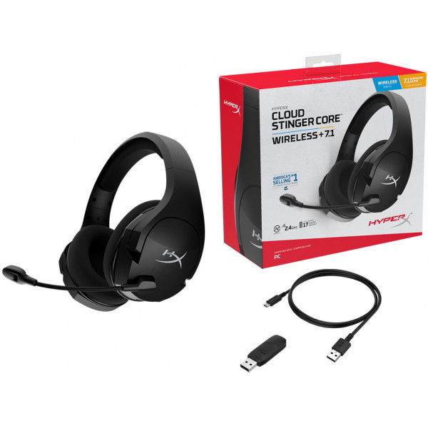 Фото - Гарнитура беспроводная игровая HyperX Cloud Stinger Core Wireless Gaming Headset+ 7.1 Black (4P4F0AA)