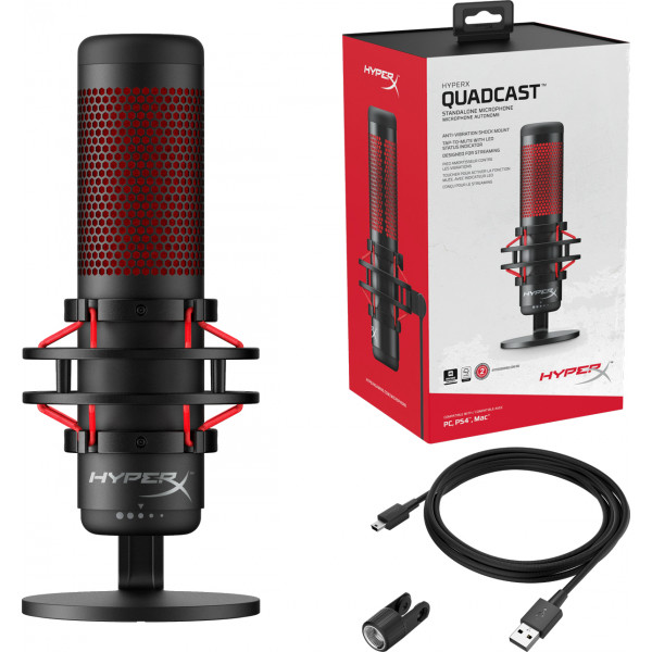 Фото - Микрофон для компьютера проводной HyperX QuadCast (HX-MICQC-BK)
