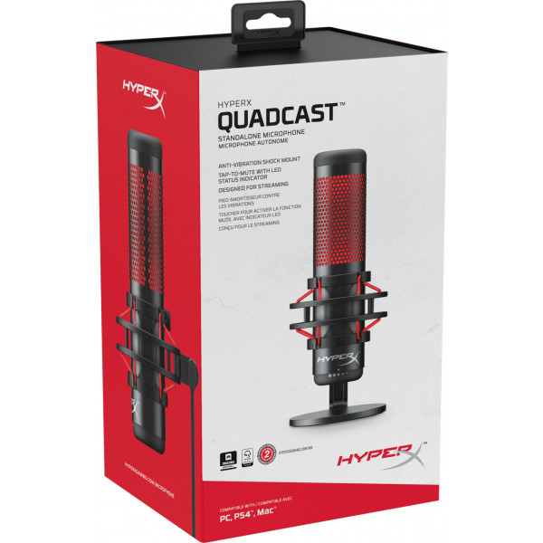 Фото - Микрофон для компьютера проводной HyperX QuadCast (HX-MICQC-BK)