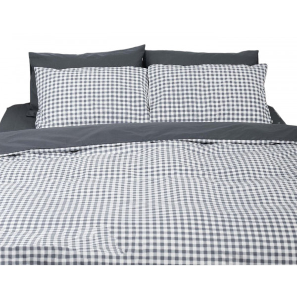 Фото - Комплект постельного белья Moon&Star King Size 220x240 Gray Square Ranforce Elite (MS-820000001)