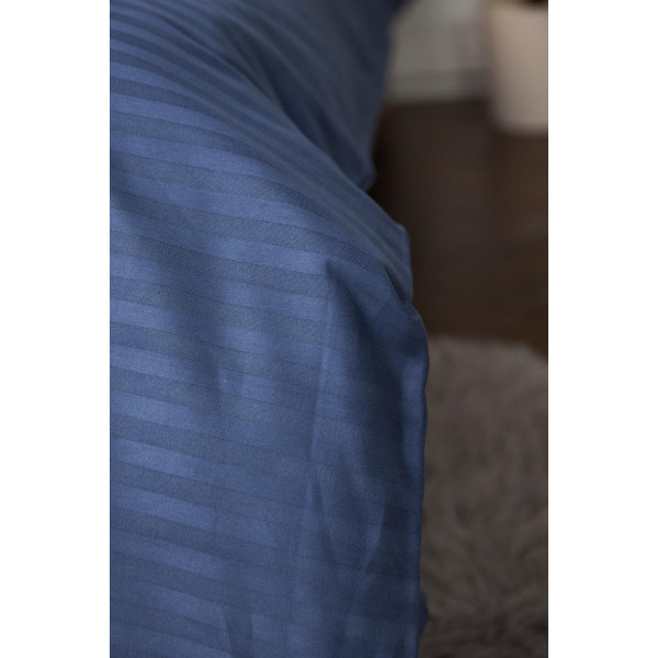 Фото - Комплект постельного белья Moon&Star 160х220х2 нав. 2х50х70 Delfi Blue Satin Stripe (MS-820000521)