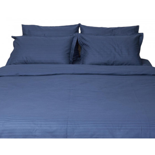 Фото - Комплект постельного белья Moon&Star King Size 220x240 Delfi Blue Satin Stripe (MS-820000490)