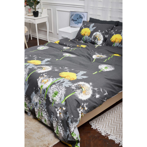 Фото - Комплект постельного белья Moon&Star King Size 220x240 Dandelion Black Бязь Gold Люкс (MS-820000905)