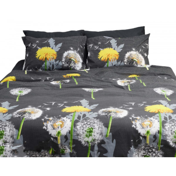 Фото - Комплект постельного белья Moon&Star King Size 220x240 Dandelion Black Бязь Gold Люкс (MS-820000905)