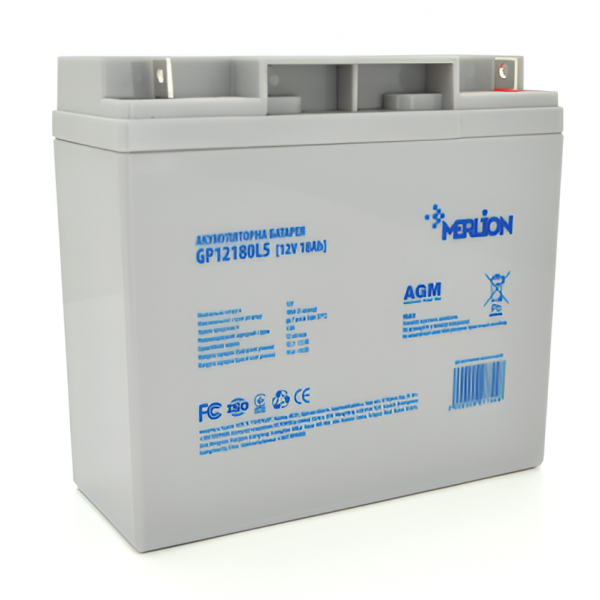 Фото - Аккумулятор для ИБП Merlion AGM GP12180L5 12 V 18 Ah Фото - Аккумулятор для ИБП Merlion AGM GP12180L5 12 V 18 Ah