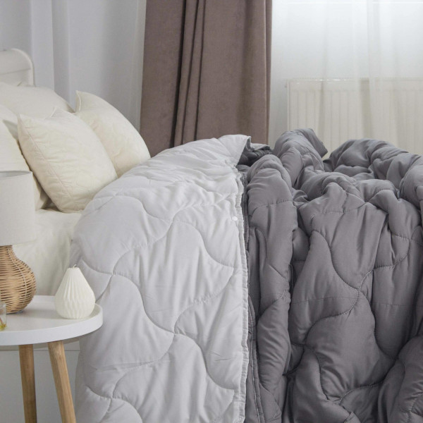 Фото - Одеяло всесезонное двуспальное ТЕП DUO SEASON 200х210 см Темно-серый/Светло-серый (1-04744_33885)