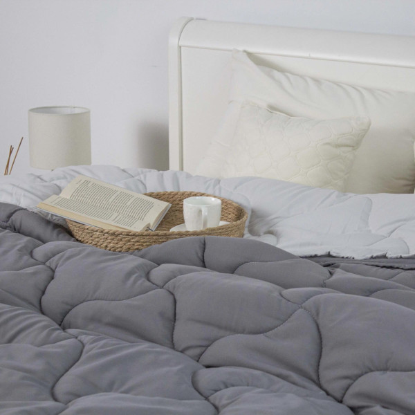 Фото - Одеяло всесезонное двуспальное ТЕП DUO SEASON 180х210 см Темно-серый/Светло-серый (1-04745_33886)