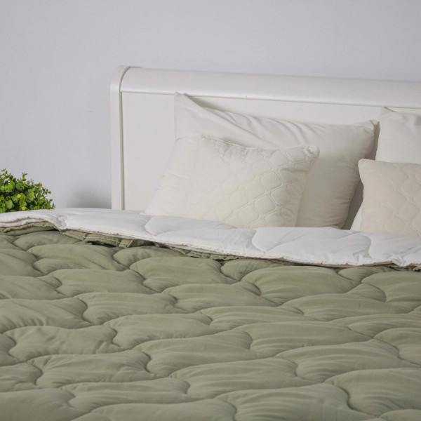 Фото - Одеяло всесезонное двуспальное ТЕП DUO SEASON 180х210 см Оливковый/Молочный (1-04745_33891)