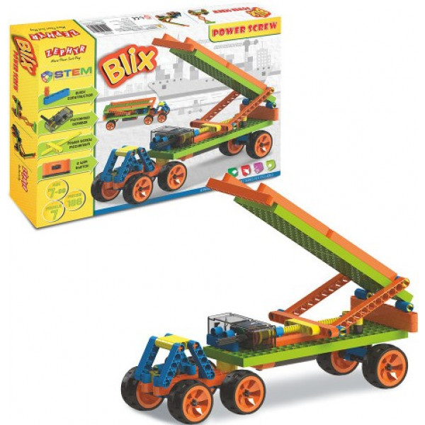 Фото - Электронный конструктор ZEPHYR "BLIX" Силач (186 элм./7 моделей) с моторчиком (6008)