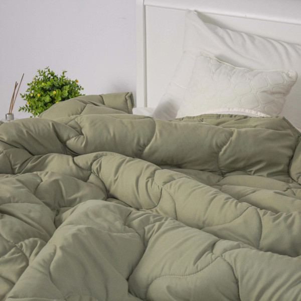 Фото - Одеяло всесезонное двуспальное ТЕП DUO SEASON 180х210 см Оливковый/Молочный (1-04745_33891)