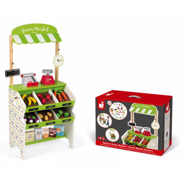 Фото - Сюжетно-ролевая игра. Магазин Janod Прилавок с овощами (J06574)