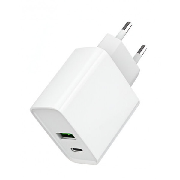 Фото - Сетевое зарядное устройство Gembird 1 USB-A + 1 Type-C (TA-UC-PDQC20-01-W)