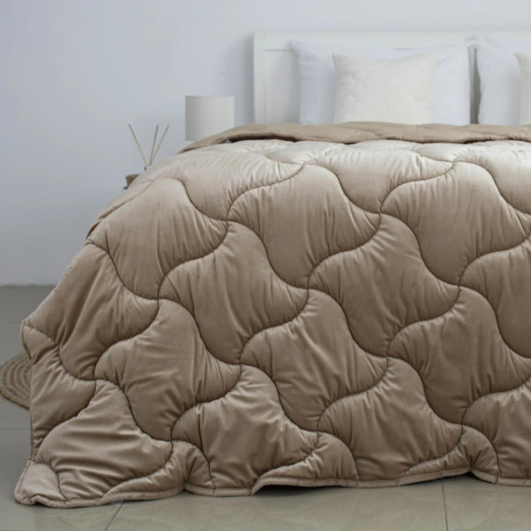 Фото - Одеяло всесезонное двуспальное евро ТЕП VELOUR 200х210 см Золотой беж (1-04872_34482)