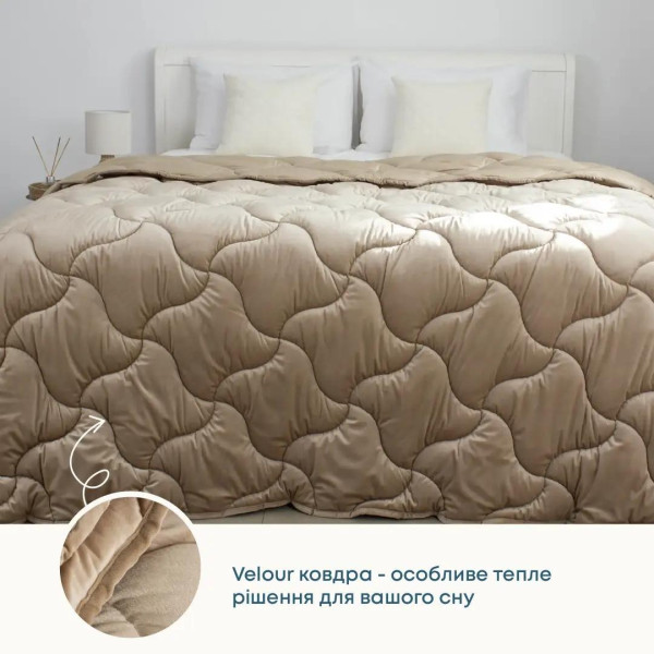 Фото - Одеяло всесезонное двуспальное евро ТЕП VELOUR 200х210 см Золотой беж (1-04872_34482)